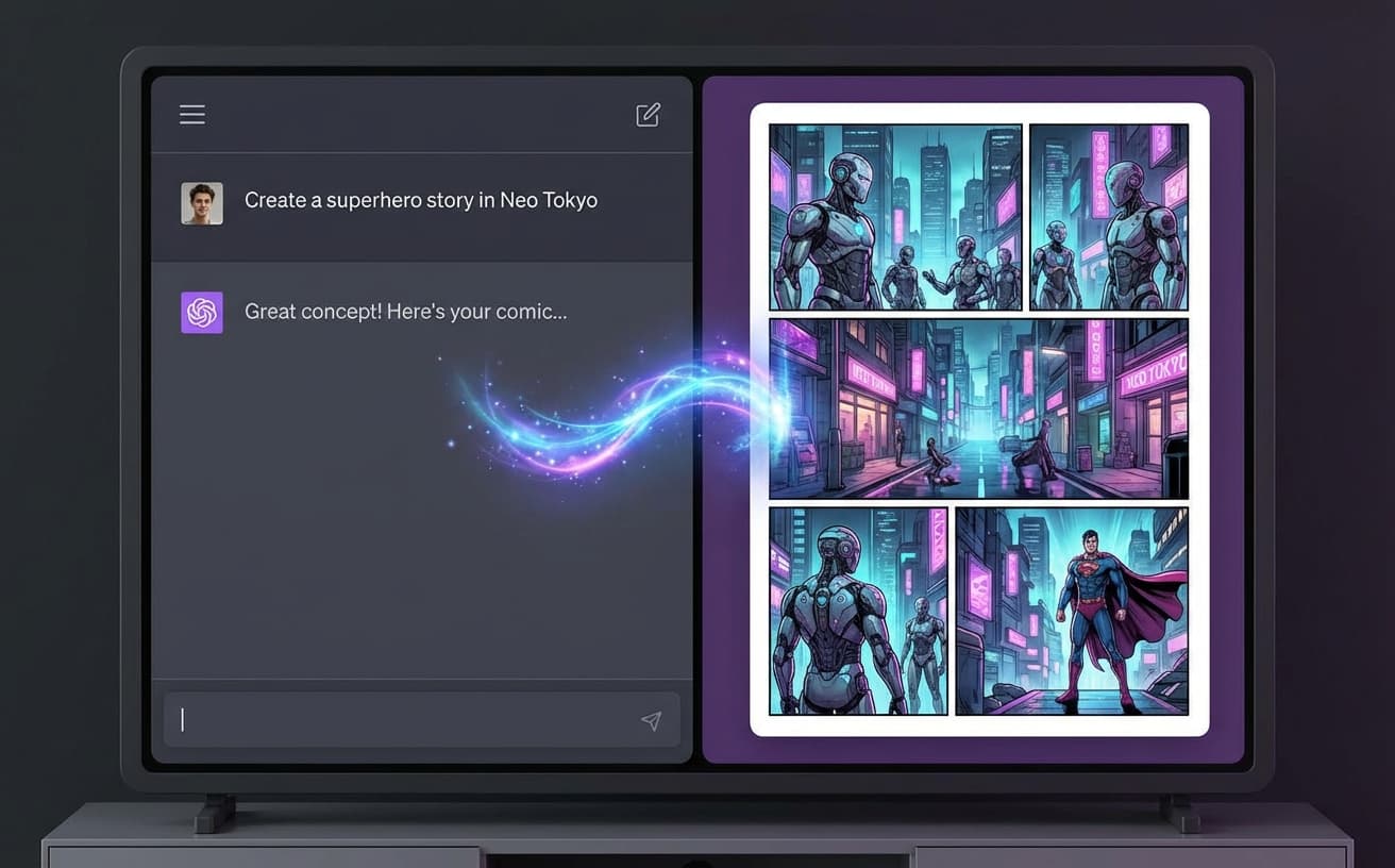 Chat with AI to create comic books - conversation interface