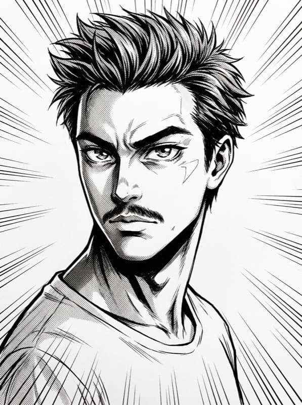 Manga AI art style example — iCartoon