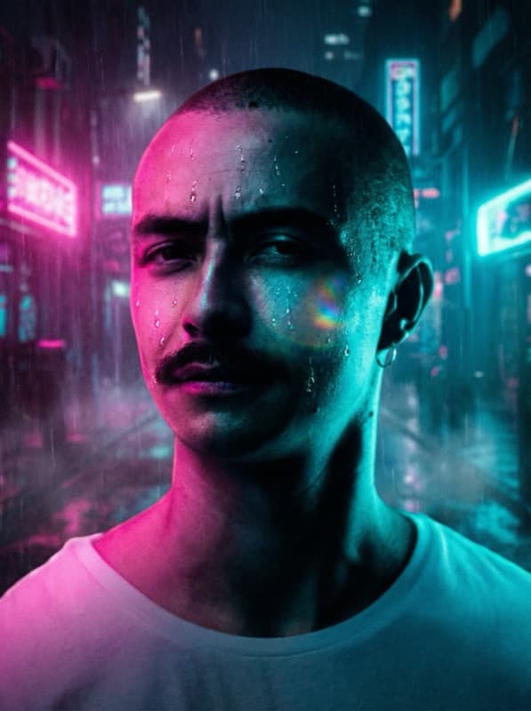 Neon Noir AI art style example - iCartoon