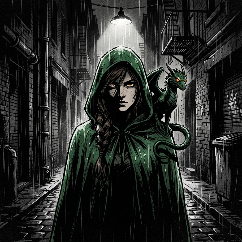 Noir comic style example — AI generated with iCartoon