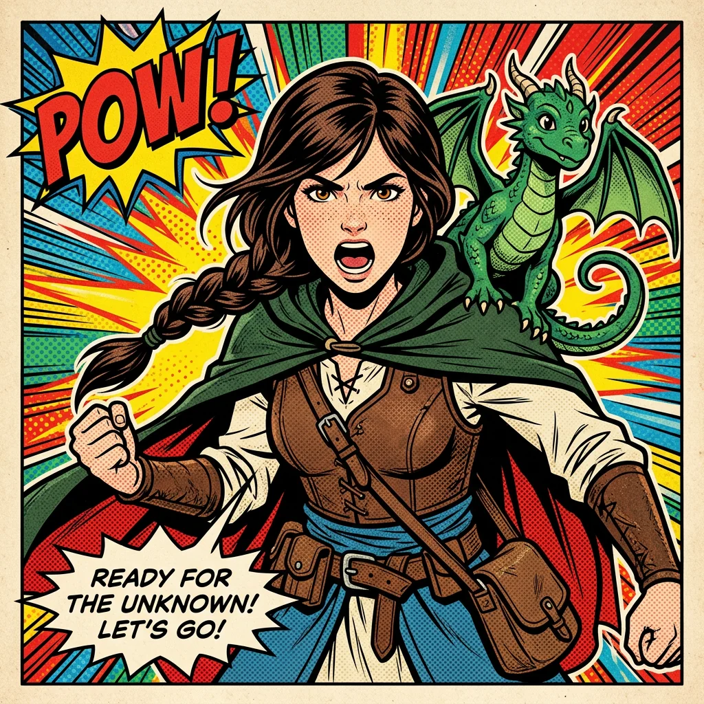 Pop art comic style example — AI generated with iCartoon